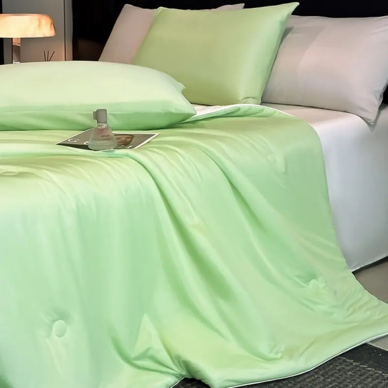 Smooth Green Cooling Summer Quilt,Thin Air Condition Comforter,Bed Blanket for Single Kids Adult 150*200cm Home Bed Linens