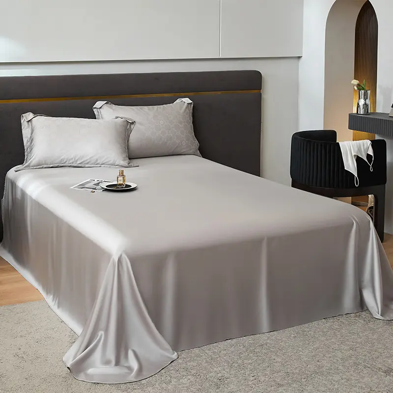 LF Tencel Top Sheet Set 60S Lyocell Fiber 800TC Eucalypt Fiber US Queen 228*259cm Degradable Home Bedding Set Cool Silky Sheet