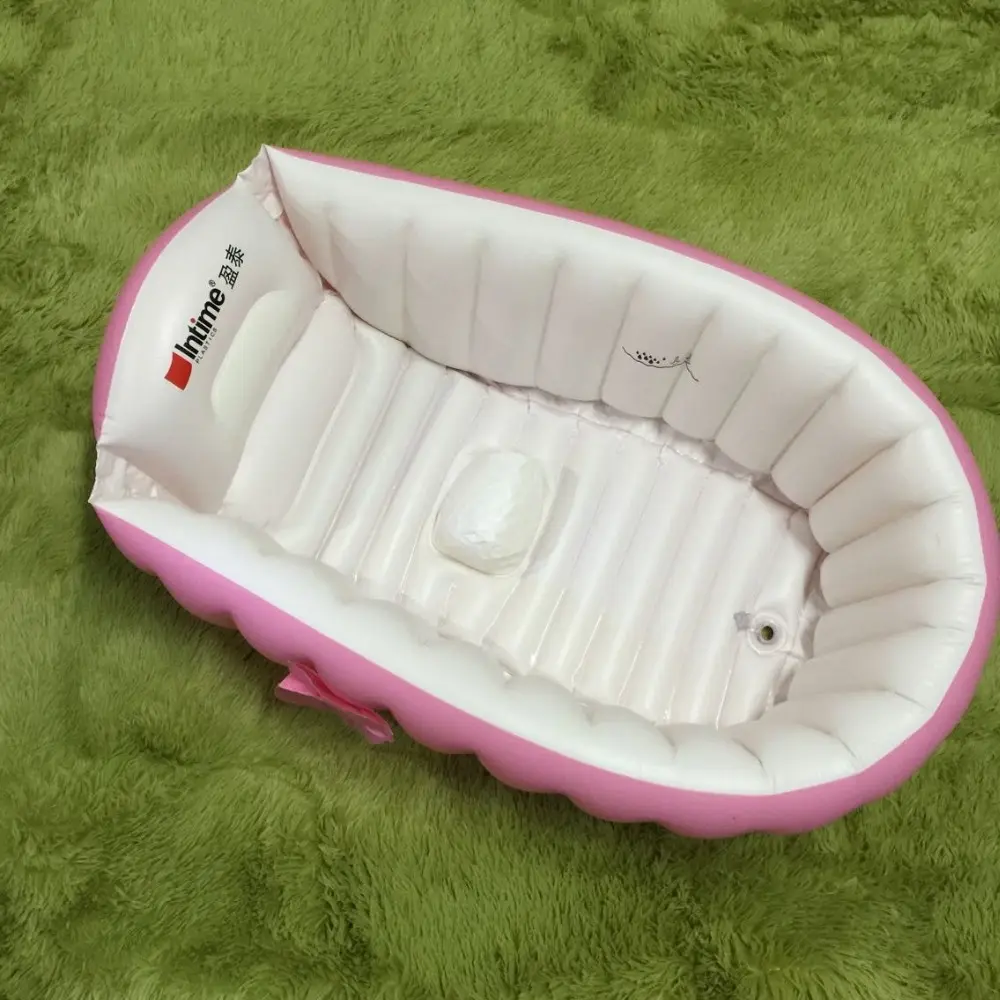Portable Inflatable Bath Tub For Children kid Hand Air Pump Warm and Cool Folding Portable Bathtubs 98X65X28cm Pink Blue Color