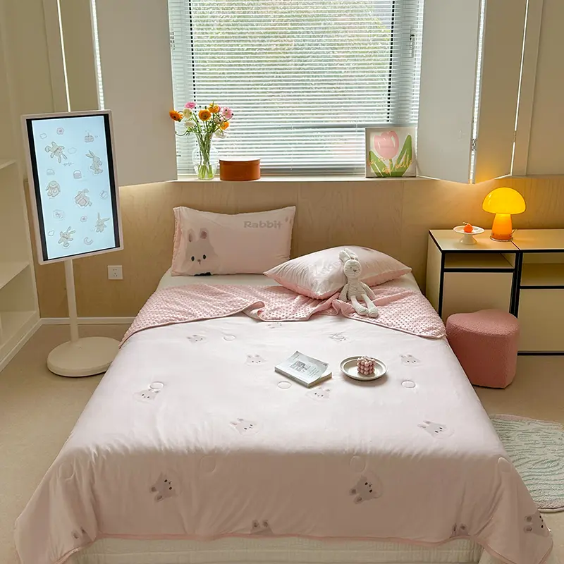 Boys Girls Cooling Summer Quilt Cartoon Patchwork Comforter Duvet Home 3D Hamburger Throw Blanket Kids Bedding 110*140cm