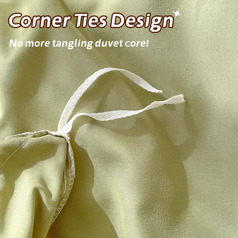 Solid Color Duvet Cover Washed Cotton Bedding Set Duvet Cover with Zipper, Pillow Cases,Embroidered Bedspread Super Soft