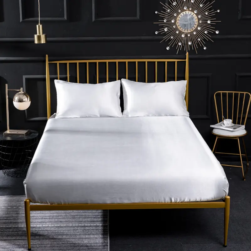 Elegant Satin Bedding Set - Premium Quality Flat and Fitted Sheet Set with Pillowcases for a Sumptuous and Opulent Sleep