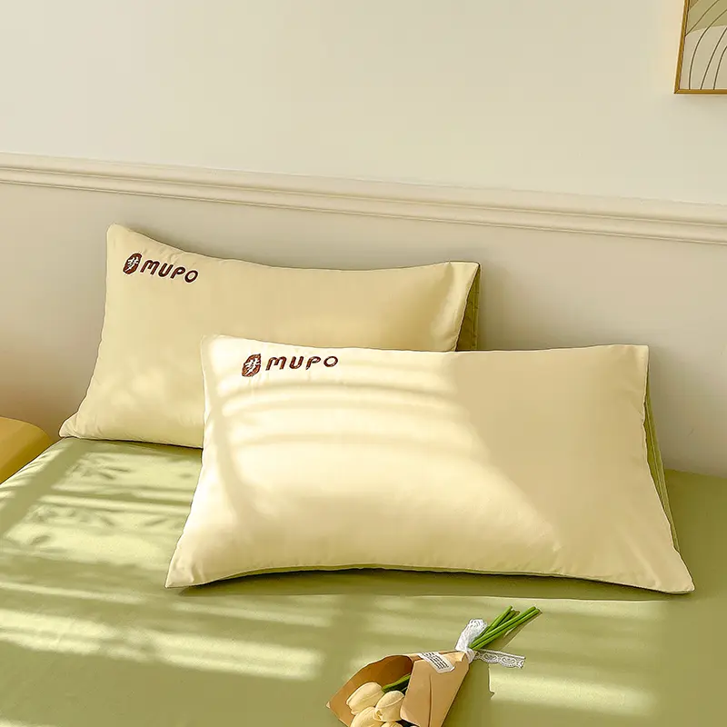 Solid Color Duvet Cover Washed Cotton Bedding Set Duvet Cover with Zipper, Pillow Cases,Embroidered Bedspread Super Soft