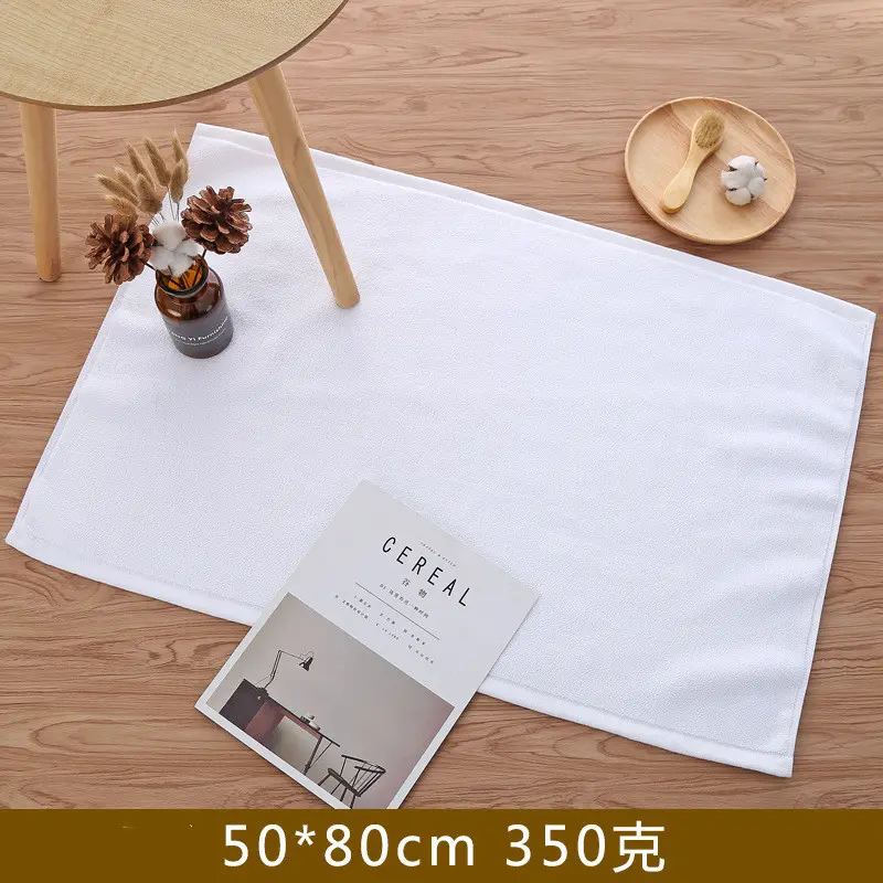 Thicken 3D Foot Pattern White Floor Towel For Hotel Home Bathroom Mat Cotton Non-slip Water Absorbent Bathtub Towels 50*80cm