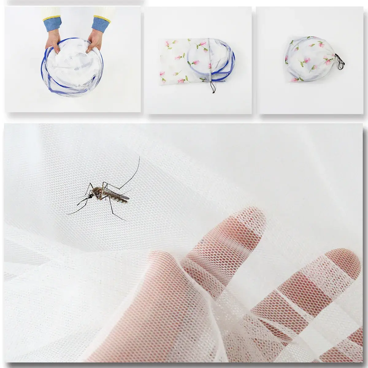 Facial Mosquitoes Repellent Cover Home Bed Foldable Mesh Insect Folding Netting Easy Install Single Double Portable Random Color