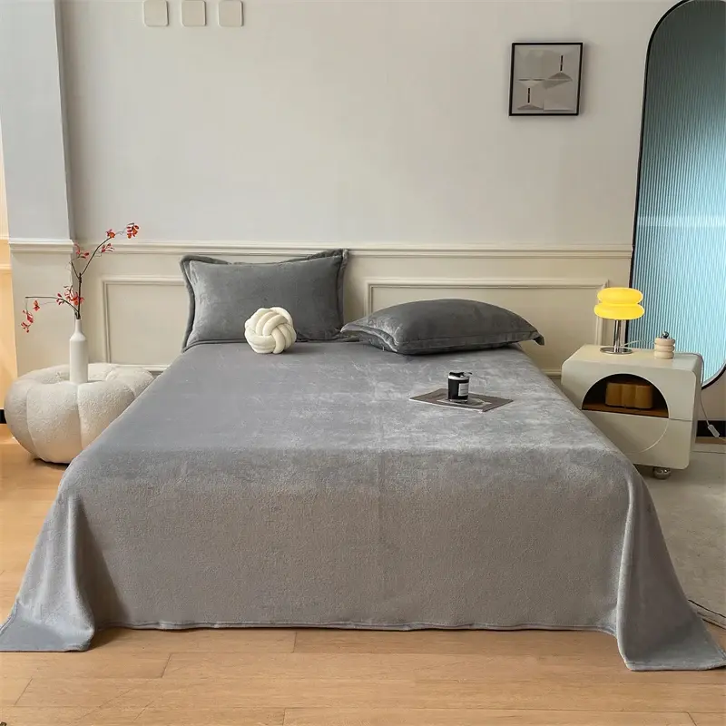 Cozy Solid Flannel Flat Sheet, Ultra-Soft Throw Blanket - Luxurious Softness, Multi-Purpose Bedding, All-Season Comfort