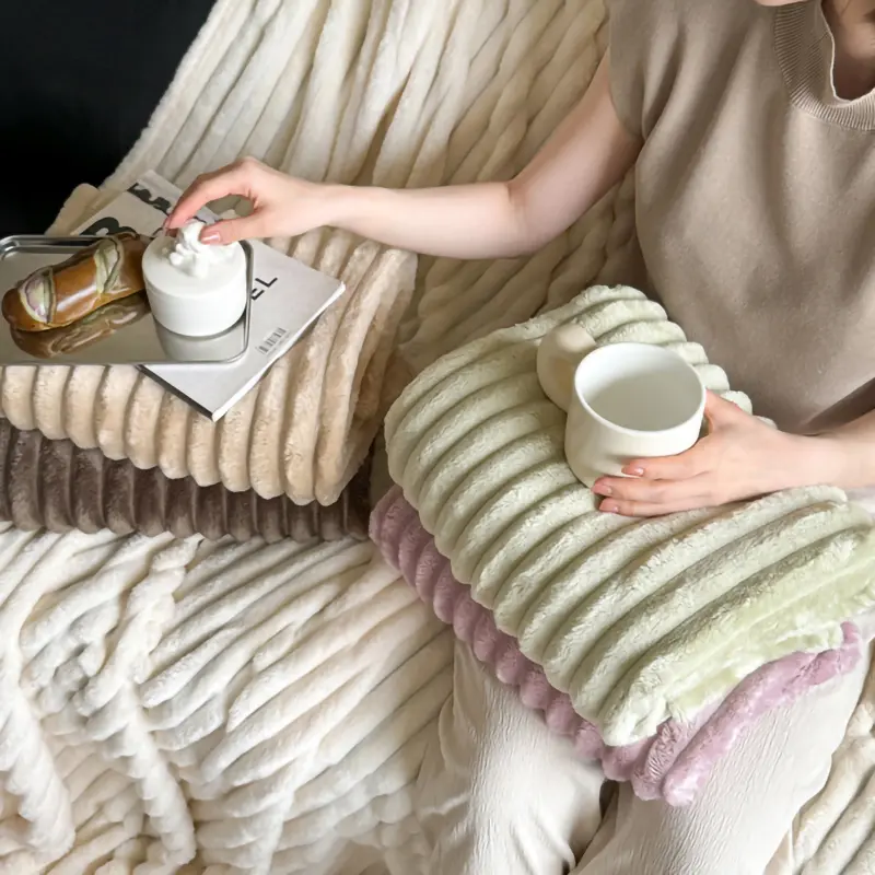 Comfy Cuddler Enhanced Striped Flannel Blanket - Ultra-Soft and Thicker for Extra Warmth, Timeless Style for Your Home