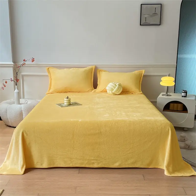 Cozy Solid Flannel Flat Sheet, Ultra-Soft Throw Blanket - Luxurious Softness, Multi-Purpose Bedding, All-Season Comfort