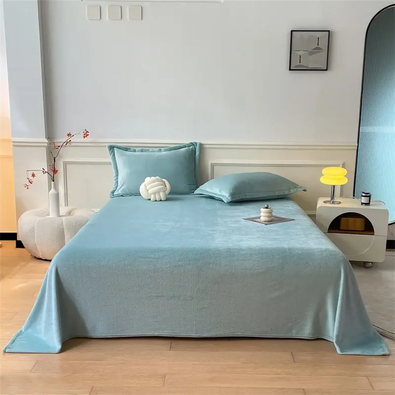 Cozy Solid Flannel Flat Sheet, Ultra-Soft Throw Blanket - Luxurious Softness, Multi-Purpose Bedding, All-Season Comfort