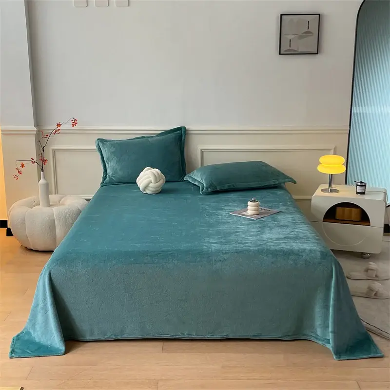 Cozy Solid Flannel Flat Sheet, Ultra-Soft Throw Blanket - Luxurious Softness, Multi-Purpose Bedding, All-Season Comfort