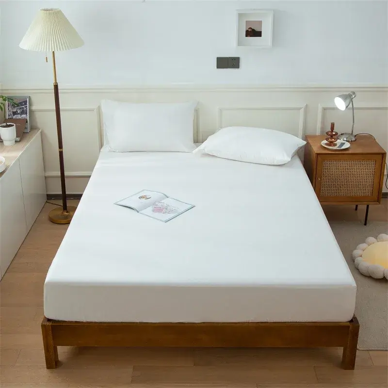 Luxury 40s 133x72 Cotton Fitted Sheet - Solid Color, Hypoallergenic, Soft and Breathable, Ensures a Comfortable Night's Sleep