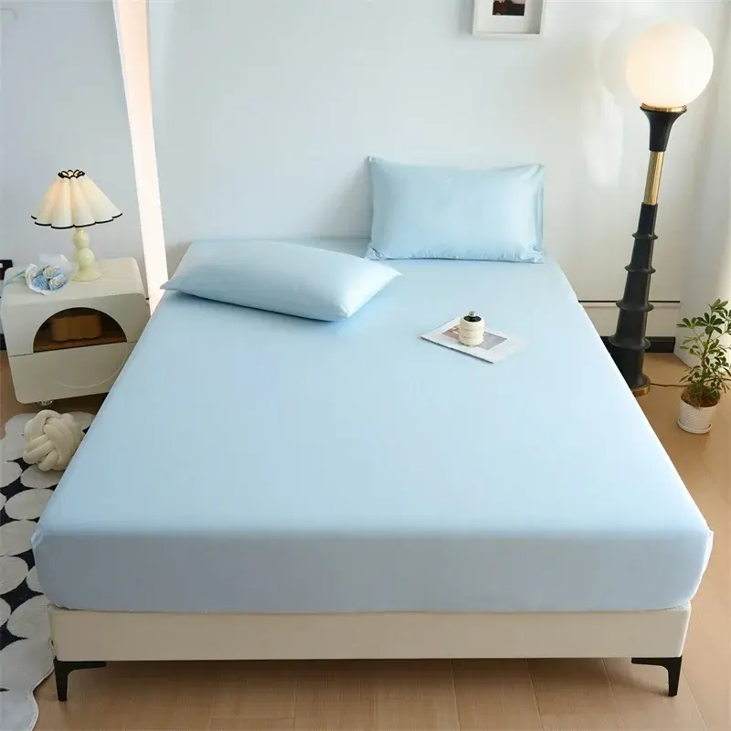 Luxury 40s 133x72 Cotton Fitted Sheet - Solid Color, Hypoallergenic, Soft and Breathable, Ensures a Comfortable Night's Sleep