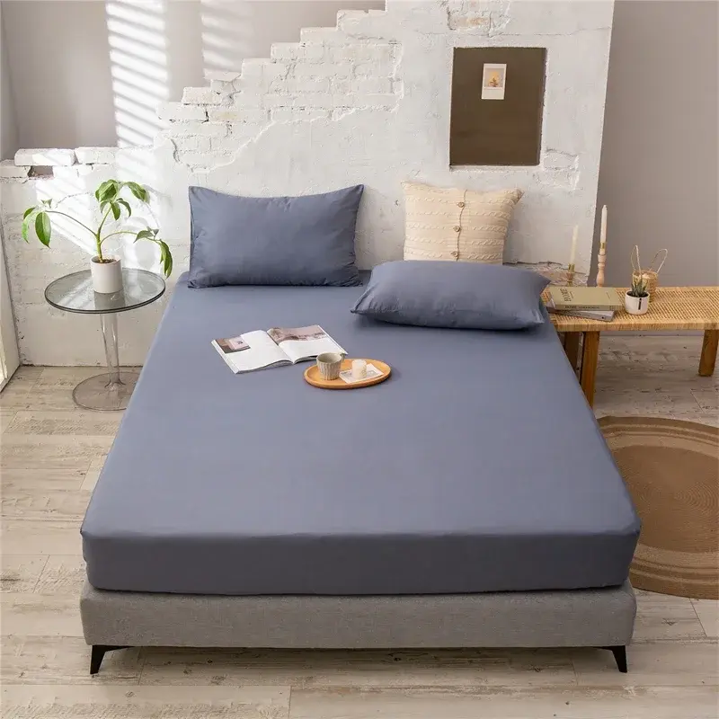 Luxury 40s 133x72 Cotton Fitted Sheet - Solid Color, Hypoallergenic, Soft and Breathable, Ensures a Comfortable Night's Sleep