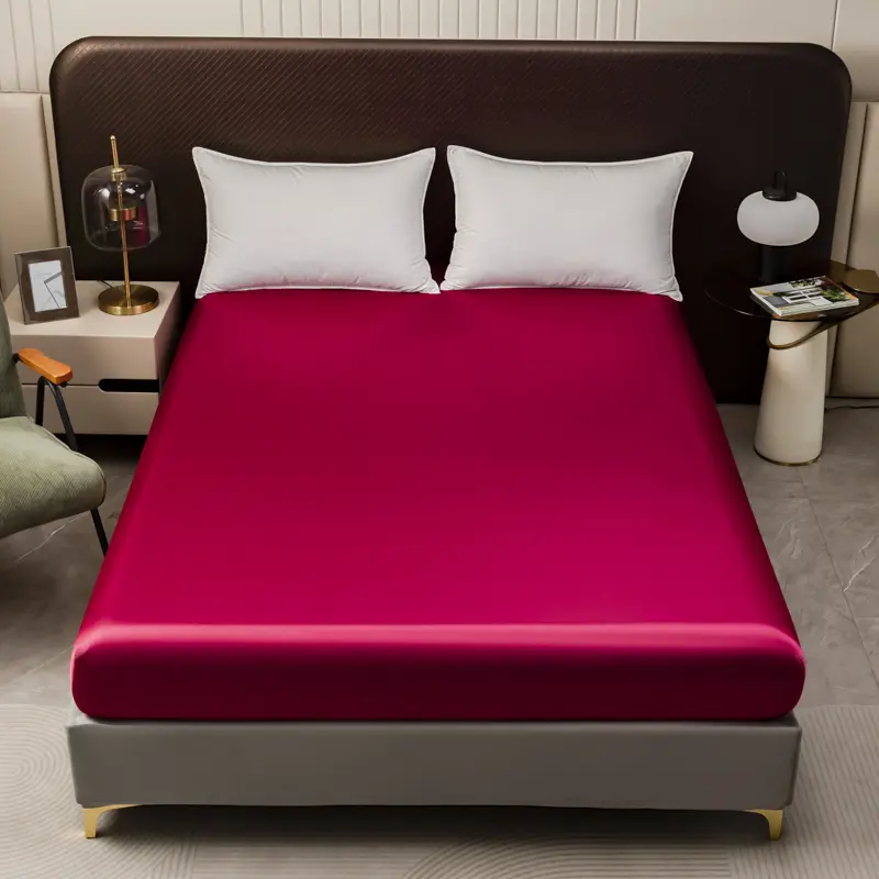 Fitted Sheet 1Pc - No Pillowcase,Satin Smooth Fabric Bedding for Bedroom - 30cm Deep Pocket, Luxurious Comfort for Your Bed