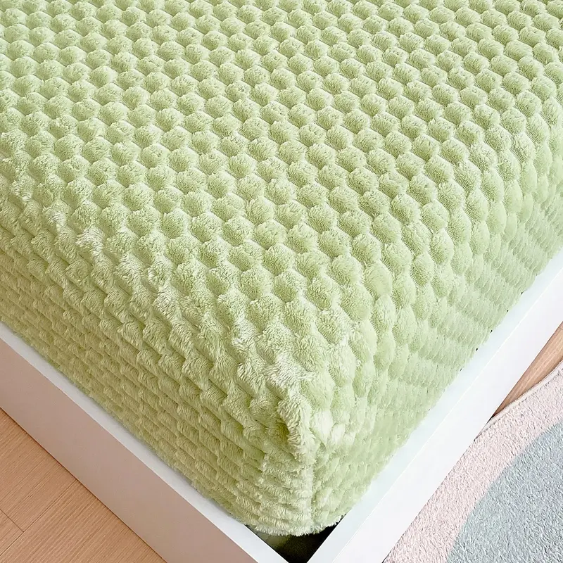 Ultra Plush Flannel Bed Fitted Sheet,Mattress Cover- Cozy Softness, Luxurious Warmth, Perfect for a Snug Night's Sleep