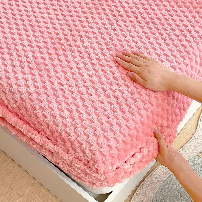 Ultra Plush Flannel Bed Fitted Sheet,Mattress Cover- Cozy Softness, Luxurious Warmth, Perfect for a Snug Night's Sleep