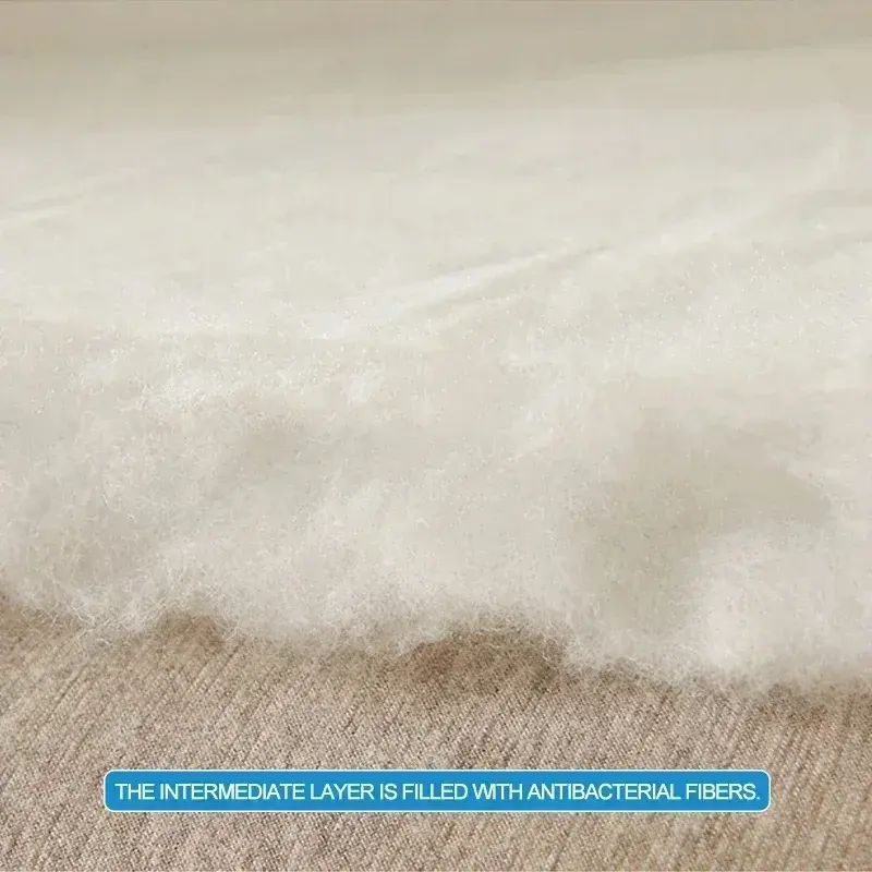 Premium Antibacterial Mattress Protector - Breathable, Noiseless Skin-Friendly Mattress Cover, Fitted Sheet for All Season,Beige