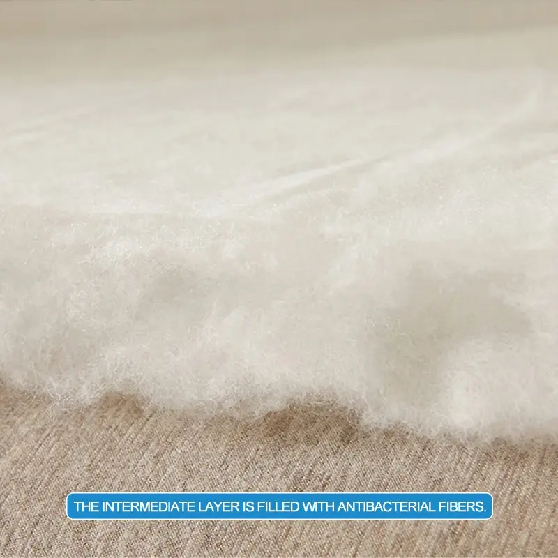Premium Mattress Protector - Ultra Thick & Breathable Quilted Cotton Top Layer Mattress Cover- Antimicrobial & Noise-Free,Khaki
