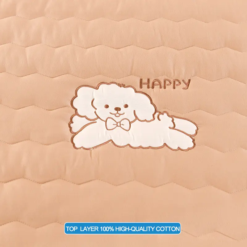 Luxury Embroidery Hypoallergenic Mattress Cover Breathable Mattress Protector Anti-mite Anti-bacterial Fitted Bed Sheet, Khaki