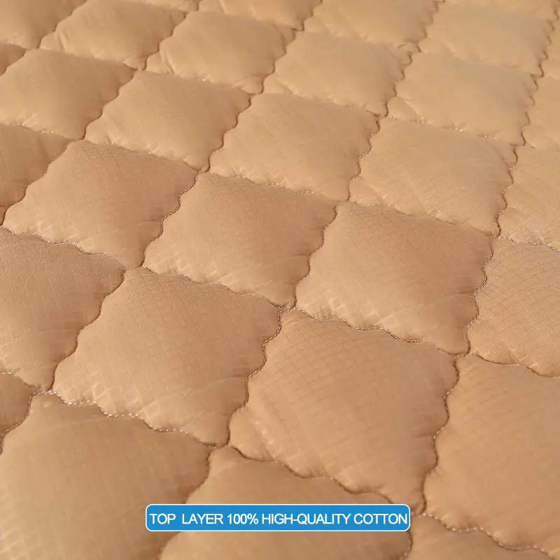 Premium Mattress Protector - Mattress Cover Extra Thick & Breathable Bed Cover with 4 Elastic Corner Straps- Noiseless,Camel