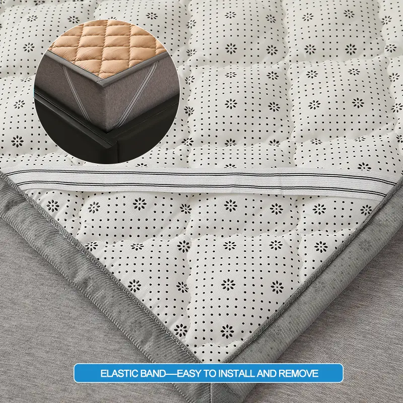 Premium Mattress Protector - Mattress Cover Extra Thick & Breathable Bed Cover with 4 Elastic Corner Straps- Noiseless,Camel