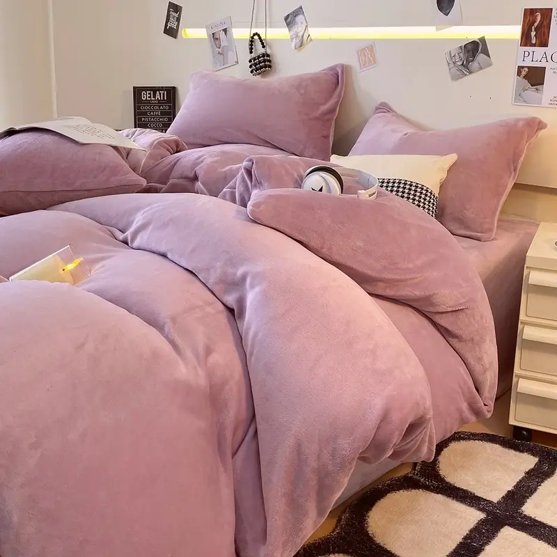 Sumptuous Warmth: High-Weight Flannel Duvet Cover 1Pc- Solid Color, Ultra Soft, Cozy Bedding for a Blissful Night's Sleep