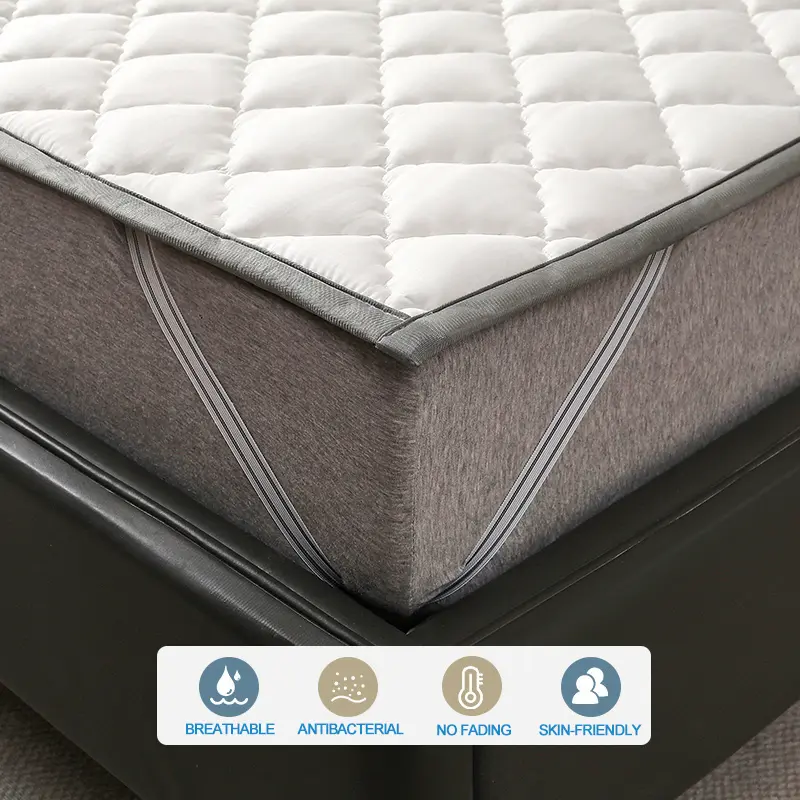 Premium Mattress Protector - Mattress Cover Extra Thick & Breathable Bed Cover with 4 Elastic Corner Straps- Noiseless,White
