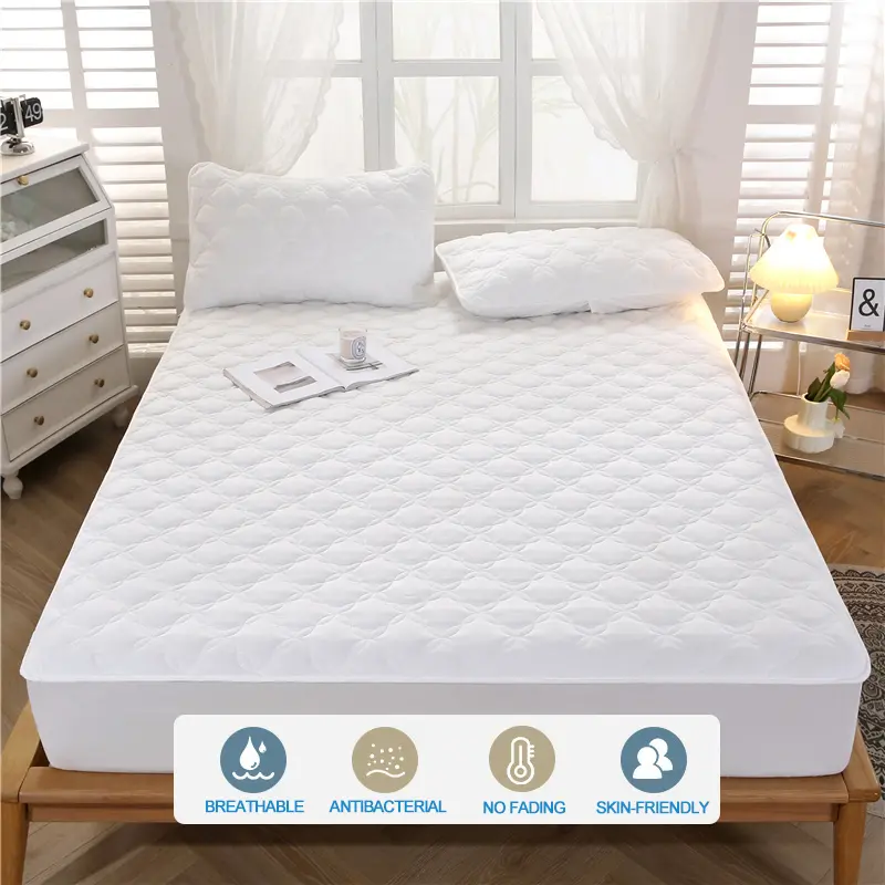 Premium Antibacterial Mattress Protector - Breathable, Noiseless & Skin-Friendly Mattress Cover, Fitted Sheet for All Season