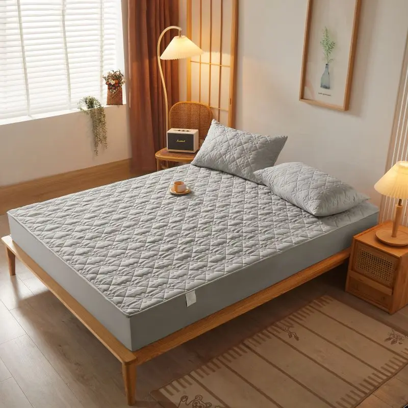Hotel Luxury Cotton Mattress Cover - Hypoallergenic Mattress Protector, Fitted Sheet, and Bed Skirt Sheet,Comfort Antibacterial