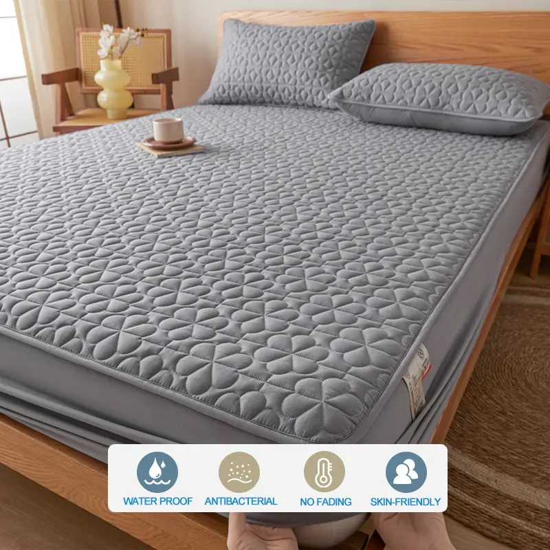 Waterproof Mattress Cover Thickened Mattress Protector Quilted Fitted Sheet with Elastic Band for All Seasons 140x200/160x200