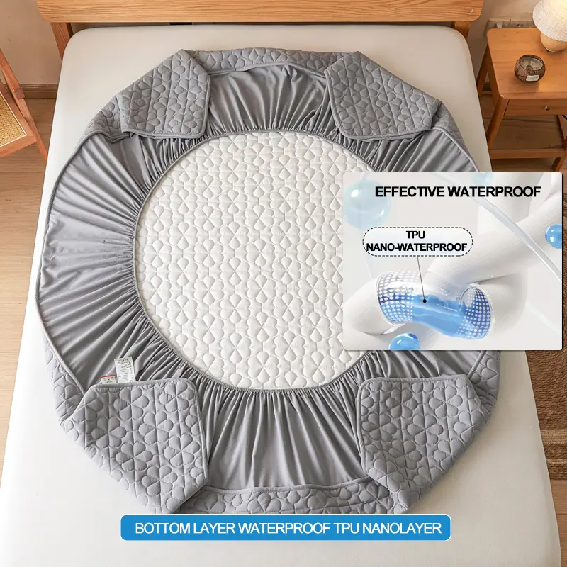 Waterproof Mattress Cover Thickened Mattress Protector Quilted Fitted Sheet with Elastic Band for All Seasons 140x200/160x200