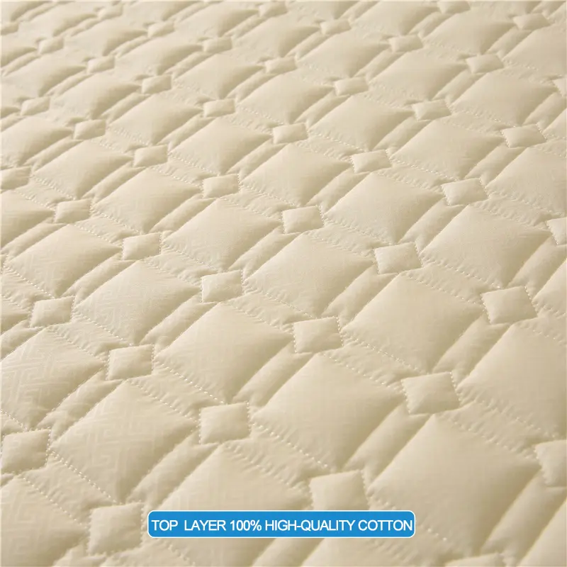 Premium Antibacterial Breathable Mattress Cover, Mattress Protector, Soft Comfortable, Noise-free,Single/Couple Bed Size,Beige