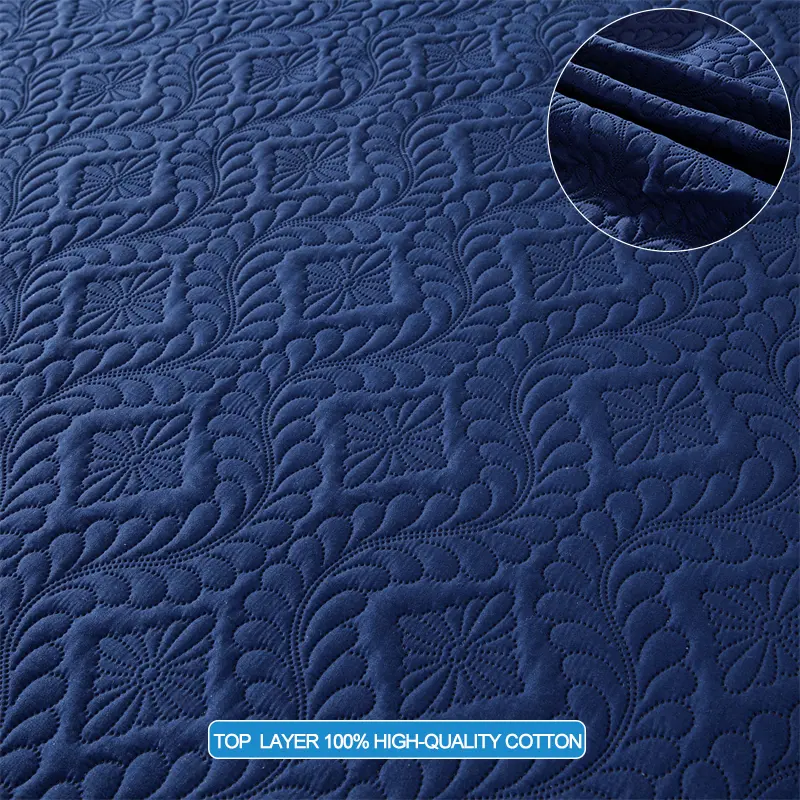 Waterproof Mattress Cover Hypoallergic Breathable Mattress Protector Anti-mite Anti-bacterial Fitted Bed Sheet,Navy blue