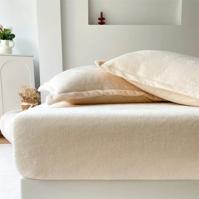 Sumptuous Softness: Solid Color Extra-Thick Flannel Fitted Sheet - Super Soft, Heavyweight, Embrace Cozy Comfort