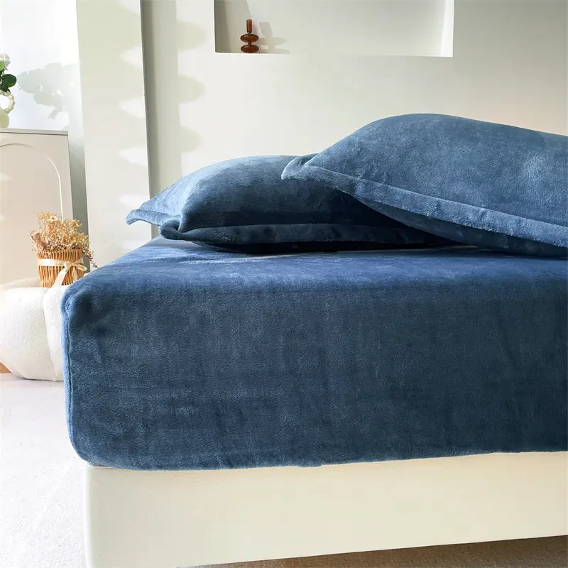 Sumptuous Softness: Solid Color Extra-Thick Flannel Fitted Sheet - Super Soft, Heavyweight, Embrace Cozy Comfort
