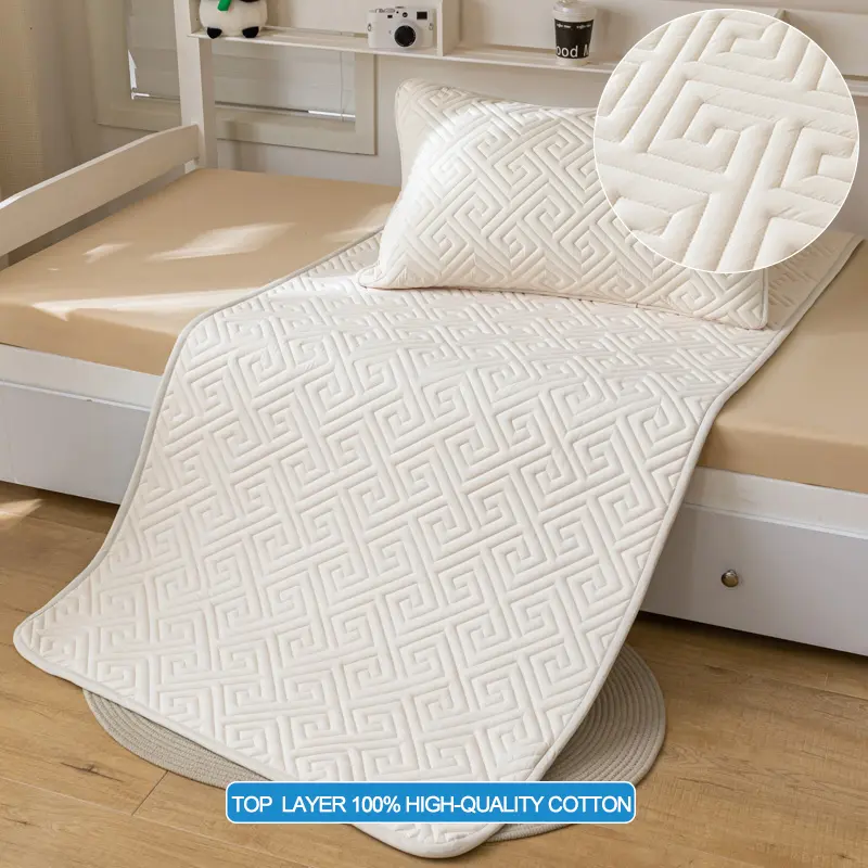 High-quality Breathable  Mattress Cover Quilted Mattress Protector, Pad with 4 Elastic Corner Straps,Single or Double Bed