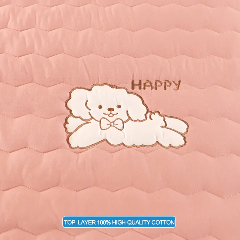 Luxury Embroidery Hypoallergenic Mattress Cover Breathable Mattress Protector Anti-mite Anti-bacterial Fitted Sheet,Bean paste