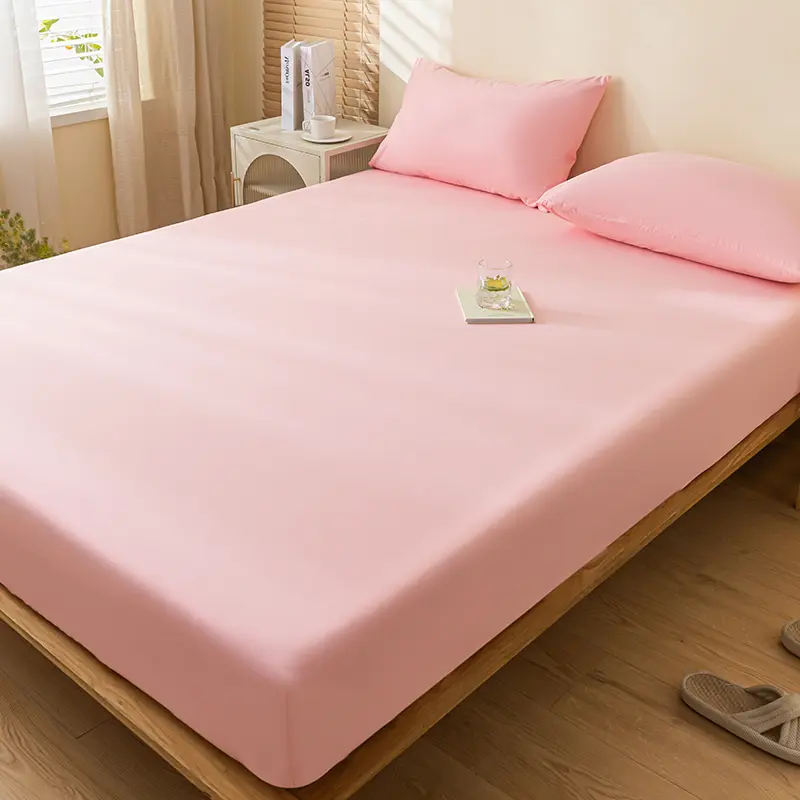 New Solid Color Waterproof Fitted Sheet 1Piece- 25cm Deep Pocket, Ultra-Soft Microfiber Fabric, Hypoallergenic, Easy Care