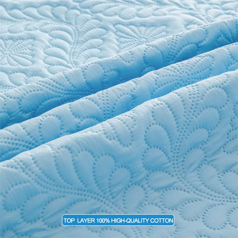Waterproof Mattress Cover Hypoallergic Breathable Mattress Protector Anti-mite Anti-bacterial Fitted Bed Sheet, Light blue