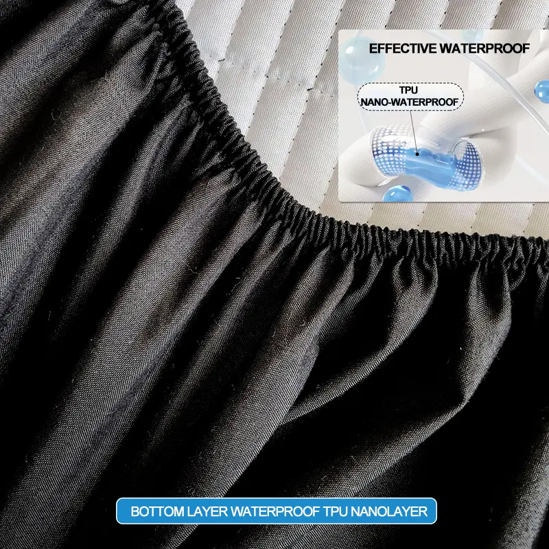 New Waterproof Mattress Protector Breathable Mattress Cover Antibacterial Bed Fitted Sheet with Elastic Band, With Deep Pocket