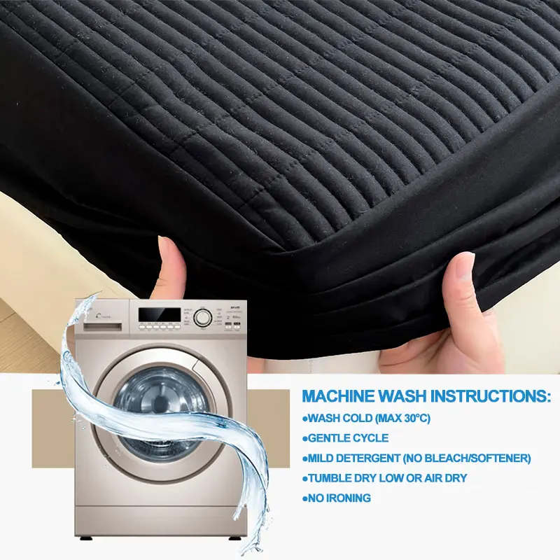New Waterproof Mattress Protector Breathable Mattress Cover Antibacterial Bed Fitted Sheet with Elastic Band, With Deep Pocket