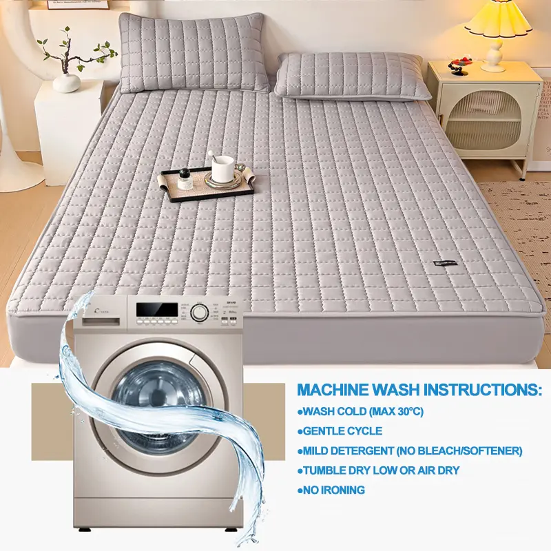 Waterproof Mattress Cover Antibacterial Mattress Protector Dust-Proof Bed Fitted Sheet for Single/Double/Queen/King/140/160