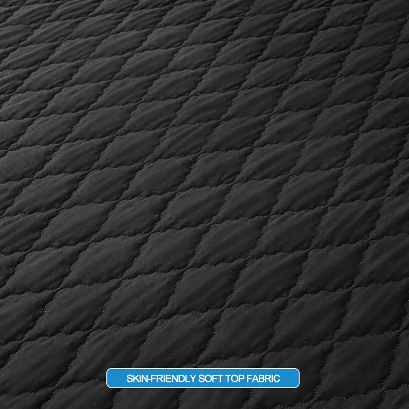 Waterproof Mattress Protector - Hypoallergenic Mattress Cover, Soft & Noiseless, Waterproof Bed Sheet, Anti-Slip Washable,Black