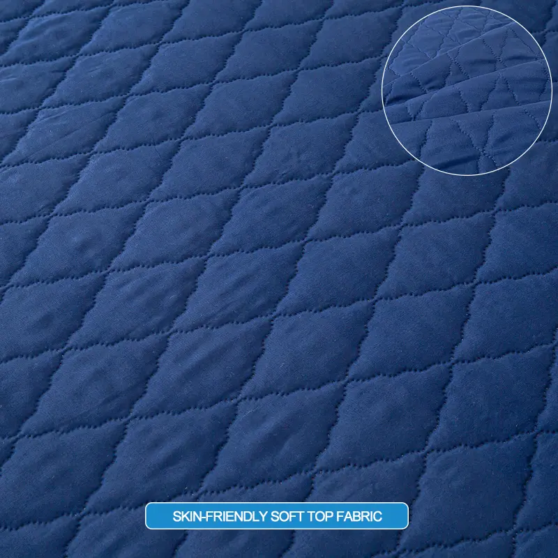 Waterproof Mattress Protector - Hypoallergenic Mattress Cover, Soft & Noiseless, Bed Sheet, Anti-Slip & Washable,Navy blue