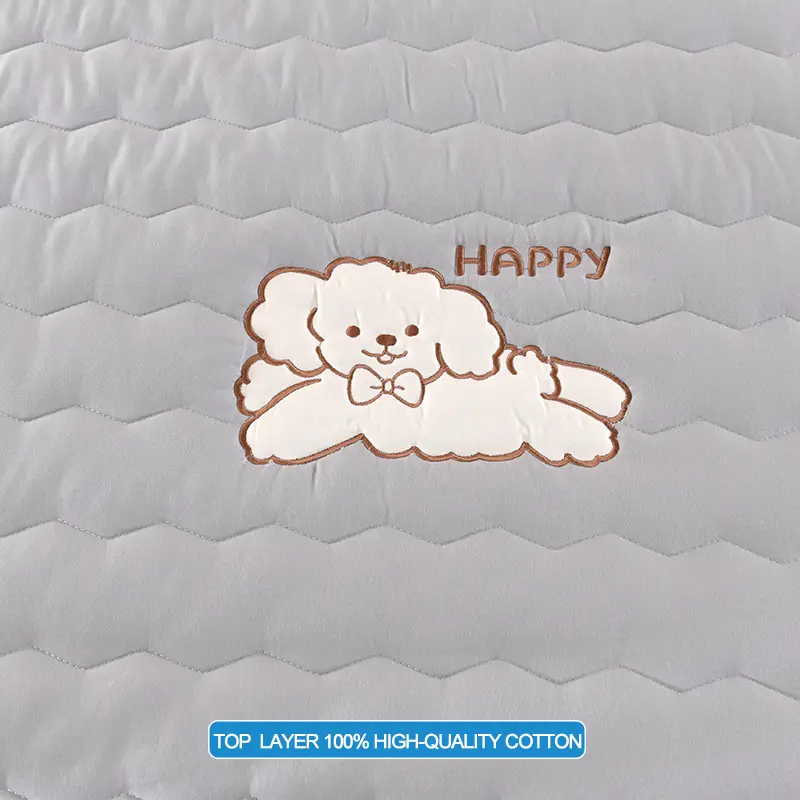 Luxury Embroidery Hypoallergenic Mattress Cover Breathable Mattress Protector Anti-mite Anti-bacterial Fitted Bed Sheet,Grey