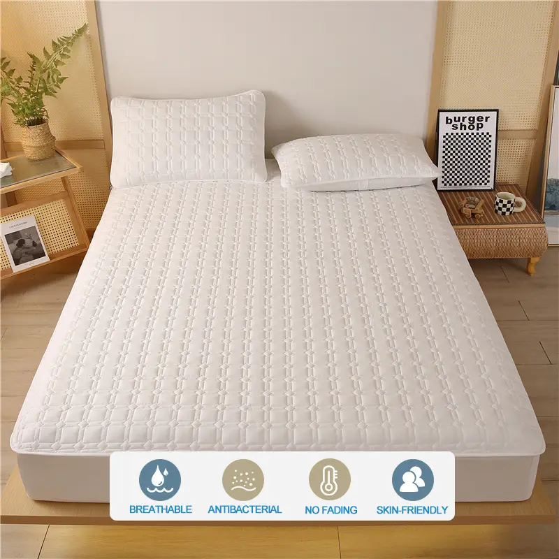 Premium Antibacterial Breathable Mattress Cover, Mattress Protector, Soft Comfortable, Noise-free,Single/Couple Bed Size
