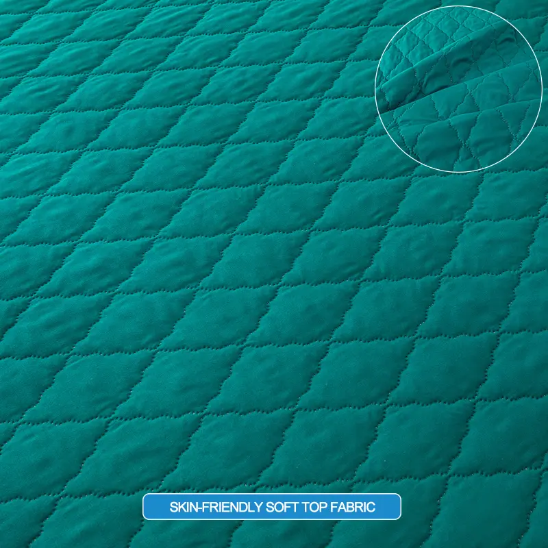 Waterproof Mattress Protector - Hypoallergenic Mattress Cover, Soft & Noiseless, Bed Sheet, Anti-Slip & Washable,Lnk green