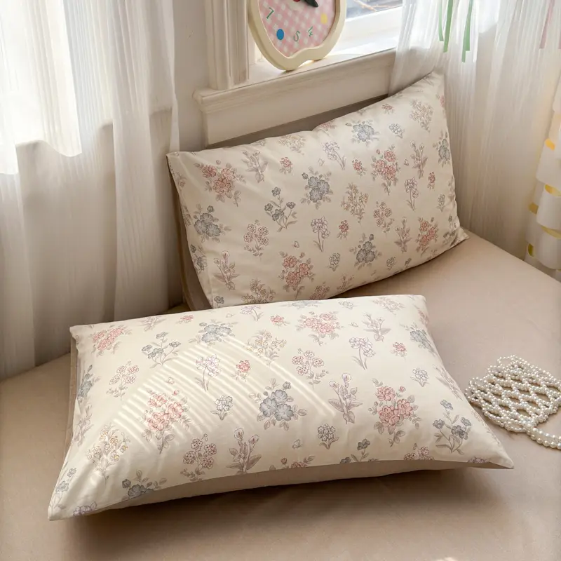 100% Cotton Luxury Duvet Cover Set with 2 Pillowcases - Floral Design, Elegant & Breathable Bedding Set, Multiple Sizes