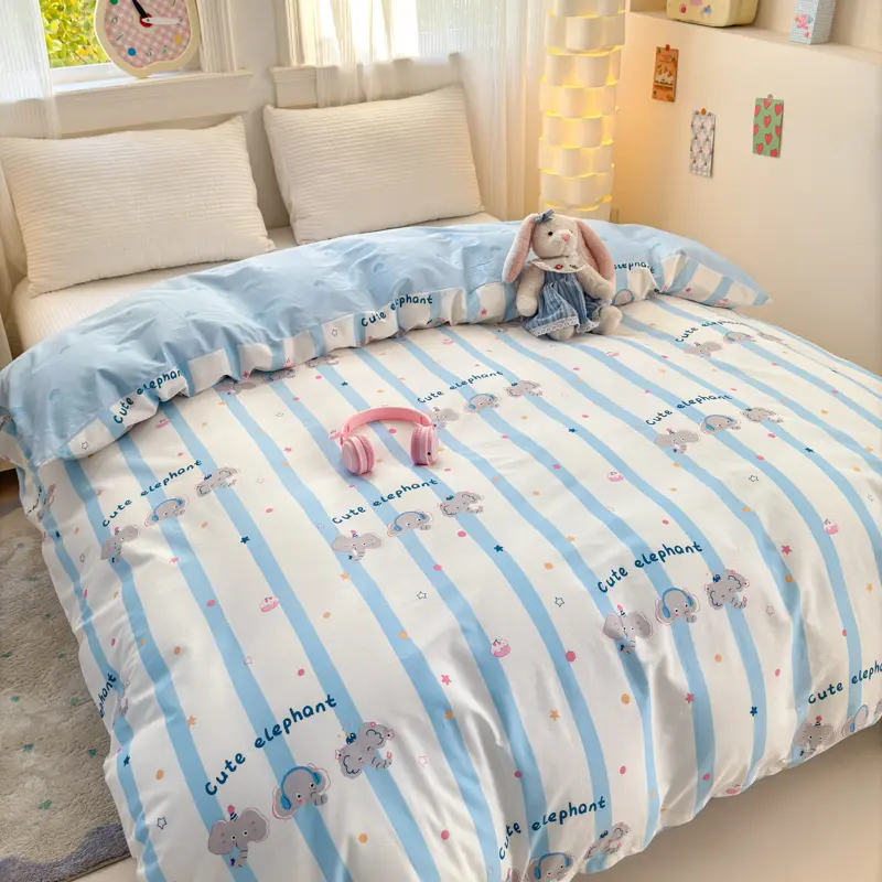 100% Cotton Duvet Cover 1Piece - Luxury Printed Design, Soft & Breathable, Single Quilt  Cover for Bedroom Easy Care