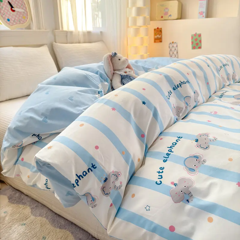 100% Cotton Duvet Cover 1Piece - Luxury Printed Design, Soft & Breathable, Single Quilt  Cover for Bedroom Easy Care